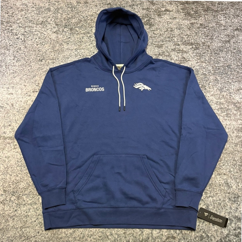 NWT Fanatics Signature Denver Broncos Hoodie 2XL Blue NFL Sweatshirt
